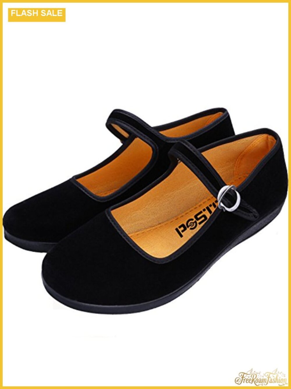 Mary Jane Ballet Flats with Adjustable Hook Strap